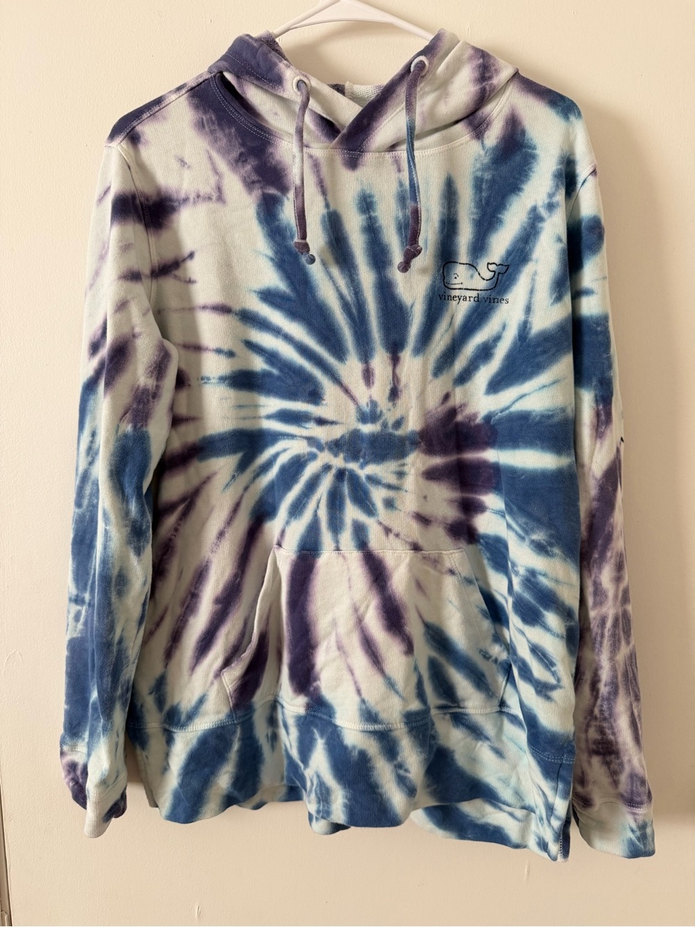 Vinyard Vines blue white purple Tie Dye‎ hoodie women’s size medium